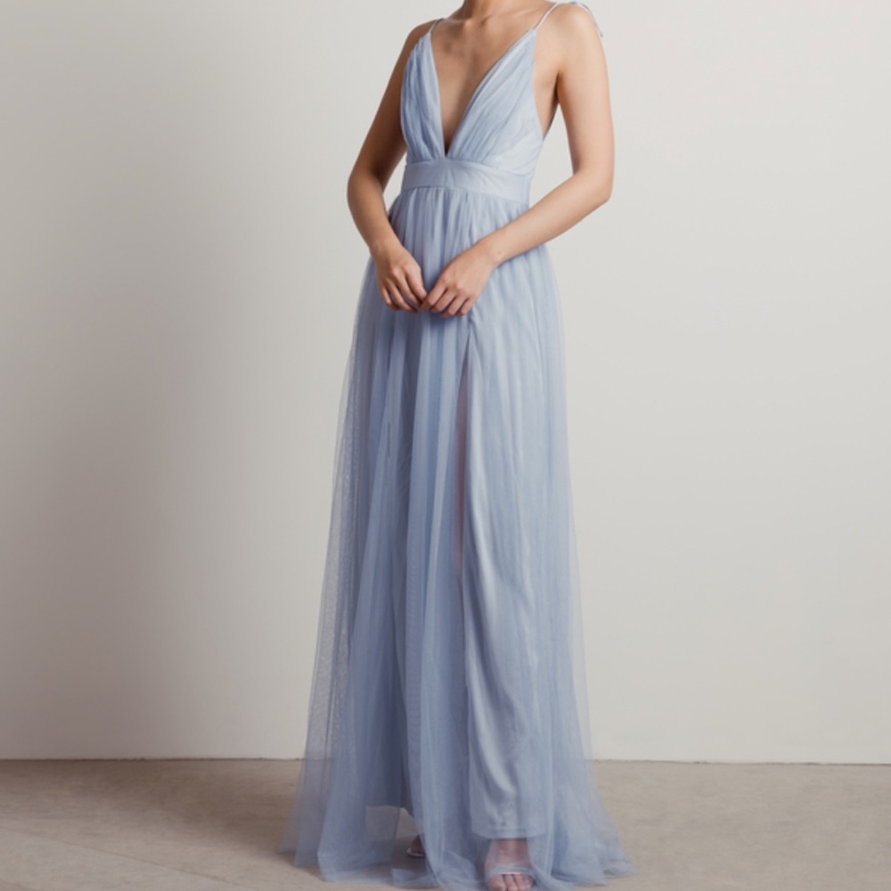 TOBI BLUE MESH MAXI DRESS